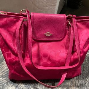 Hot Pink Small Coach Tote